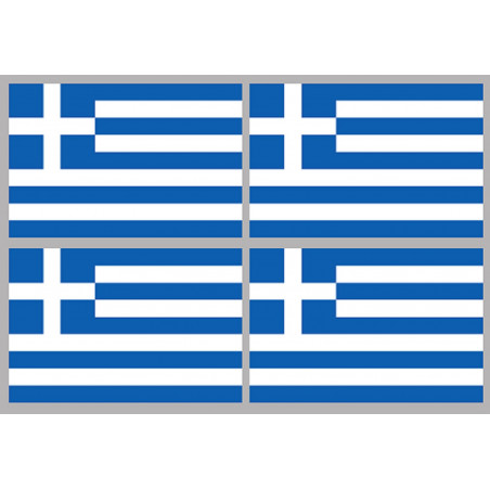 Drapeau Grèce (4 stickers 9.5x6.3cm) - Autocollant(sticker)