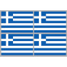 Drapeau Grèce (4 stickers 9.5x6.3cm) - Autocollant(sticker)