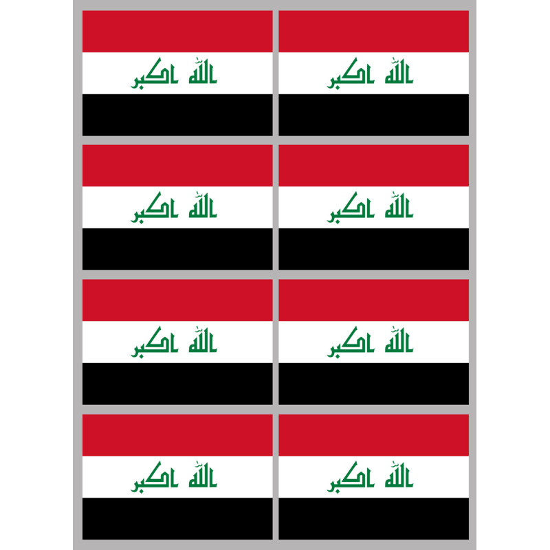 Drapeau Irak (8 fois 9.5x6.3cm) - Sticker/autocollant