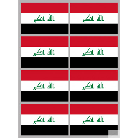 Drapeau Irak (8 fois 9.5x6.3cm) - Autocollant(sticker)