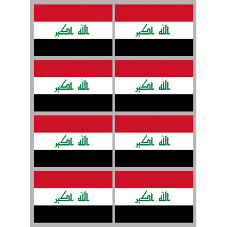 Drapeau Irak (8 fois 9.5x6.3cm) - Autocollant(sticker)