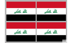 Drapeau Irak (4 fois 9.5x6.3cm) - Autocollant(sticker)