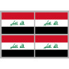 Drapeau Irak (4 fois 9.5x6.3cm) - Autocollant(sticker)
