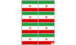 Drapeau Iran (8 fois 9.5x6.3cm) - Autocollant(sticker)