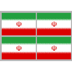 Drapeau Iran (4 fois 9.5x6.3cm) - Sticker/autocollant