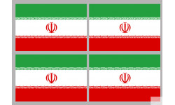 Drapeau Iran (4 fois 9.5x6.3cm) - Autocollant(sticker)