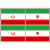 Drapeau Iran (4 fois 9.5x6.3cm) - Autocollant(sticker)