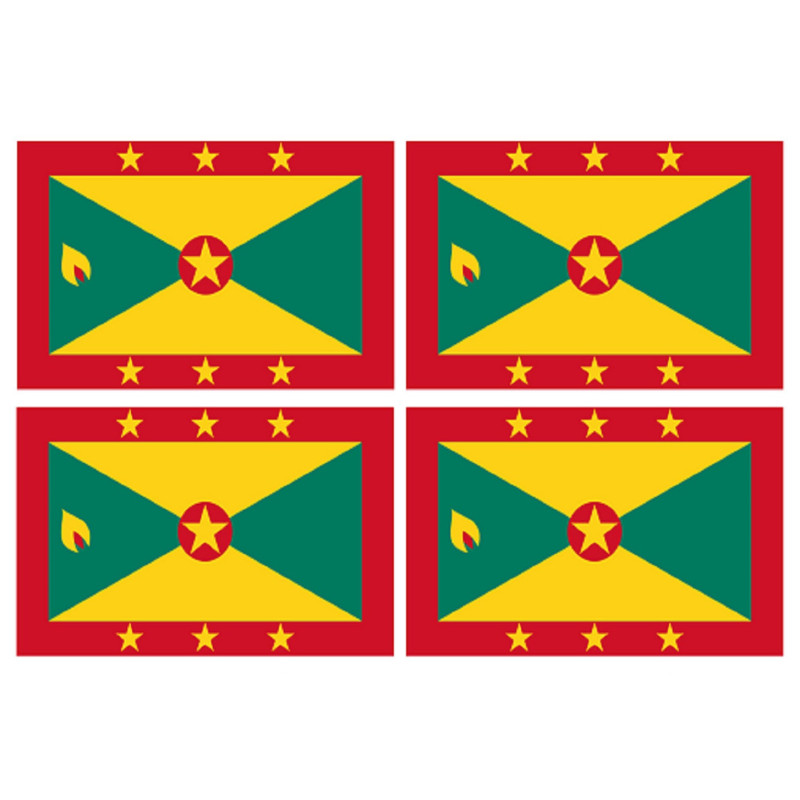 Drapeau Grenade (4 stickers 9.5x6.3cm) - Sticker/autocollant