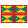 Drapeau Grenade (4 stickers 9.5x6.3cm) - Sticker/autocollant