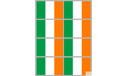 Drapeau Irlande (8 fois 9.5x6.3cm) - Autocollant(sticker)