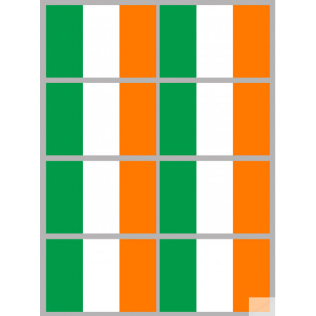 Drapeau Irlande (8 fois 9.5x6.3cm) - Autocollant(sticker)