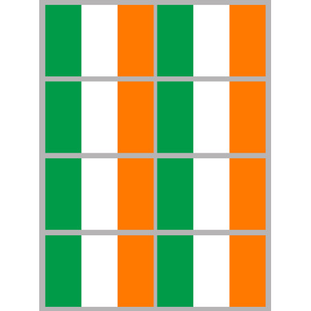 Drapeau Irlande (8 fois 9.5x6.3cm) - Sticker/autocollant