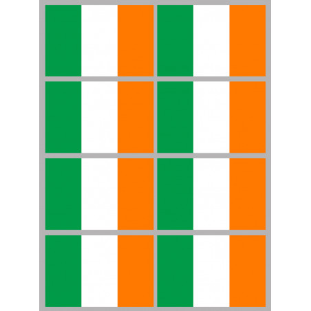 Drapeau Irlande (8 fois 9.5x6.3cm) - Autocollant(sticker)