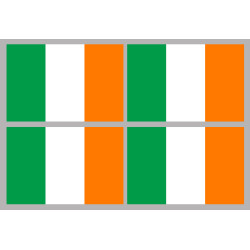 Drapeau Irlande (4 fois 9.5x6.3cm) - Sticker/autocollant