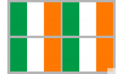 Drapeau Irlande (4 fois 9.5x6.3cm) - Autocollant(sticker)