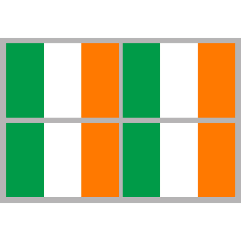 Drapeau Irlande (4 fois 9.5x6.3cm) - Sticker/autocollant