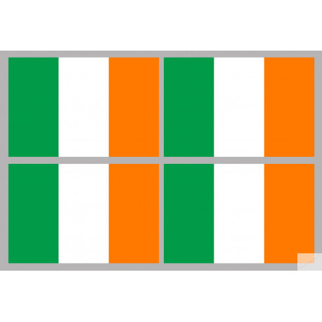 Drapeau Irlande (4 fois 9.5x6.3cm) - Autocollant(sticker)