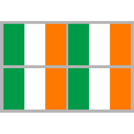 Drapeau Irlande (4 fois 9.5x6.3cm) - Sticker/autocollant