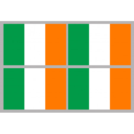 Drapeau Irlande (4 fois 9.5x6.3cm) - Autocollant(sticker)