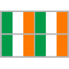 Drapeau Irlande (4 fois 9.5x6.3cm) - Sticker/autocollant