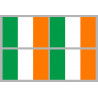 Drapeau Irlande (4 fois 9.5x6.3cm) - Autocollant(sticker)