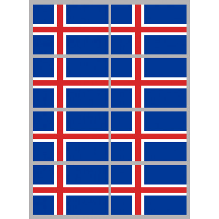 Drapeau Islande (8 fois 9.5x6.3cm) - Autocollant(sticker)