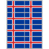 Drapeau Islande (8 fois 9.5x6.3cm) - Autocollant(sticker)