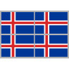 Drapeau Islande (4 fois 9.5x6.3cm) - Autocollant(sticker)