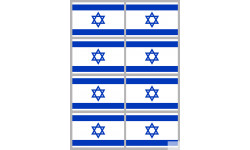 Drapeau Israel (8 fois 9.5x6.3cm) - Autocollant(sticker)