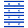 Drapeau Israel (8 fois 9.5x6.3cm) - Sticker/autocollant