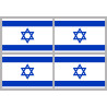 Drapeau Israel (4 fois 9.5x6.3cm) - Sticker/autocollant