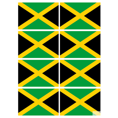 Drapeau Jamaïque (8 fois 9.5x6.3cm) - Autocollant(sticker)