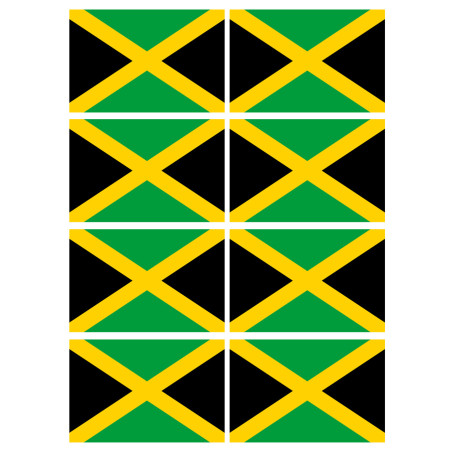 Drapeau Jamaïque (8 fois 9.5x6.3cm) - Sticker/autocollant