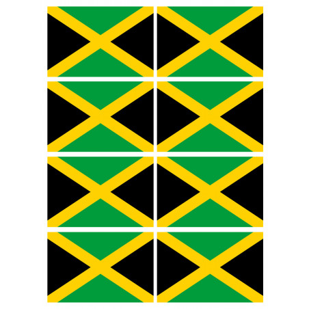 Drapeau Jamaïque (8 fois 9.5x6.3cm) - Autocollant(sticker)