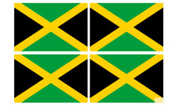 Drapeau Jamaïque (4 fois 9.5x6.3cm) - Autocollant(sticker)