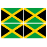 Drapeau Jamaïque (4 fois 9.5x6.3cm) - Sticker/autocollant