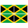 Drapeau Jamaïque (4 fois 9.5x6.3cm) - Autocollant(sticker)