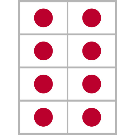 Drapeau Japon (8 fois 9.5x6.3cm) - Sticker/autocollant