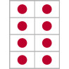 Drapeau Japon (8 fois 9.5x6.3cm) - Sticker/autocollant