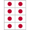 Drapeau Japon (8 fois 9.5x6.3cm) - Autocollant(sticker)