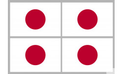 Drapeau Japon (4 fois 9.5x6.3cm) - Autocollant(sticker)
