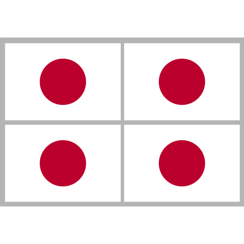 Drapeau Japon (4 fois 9.5x6.3cm) - Sticker/autocollant
