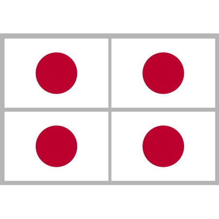 Drapeau Japon (4 fois 9.5x6.3cm) - Sticker/autocollant