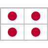 Drapeau Japon (4 fois 9.5x6.3cm) - Sticker/autocollant