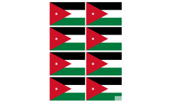 Drapeau Jordanie (8 fois 9.5x6.3cm) - Autocollant(sticker)