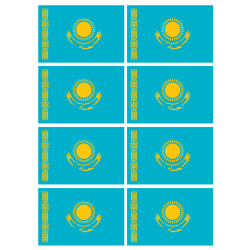 Drapeau Kazakhstan (8 fois 9.5x6.3cm) - Sticker/autocollant