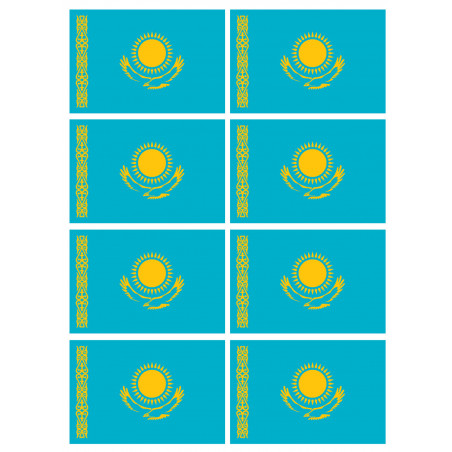 Drapeau Kazakhstan (8 fois 9.5x6.3cm) - Autocollant(sticker)