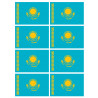 Drapeau Kazakhstan (8 fois 9.5x6.3cm) - Autocollant(sticker)