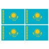 Drapeau Kazakhstan (4 fois 9.5x6.3cm) - Autocollant(sticker)