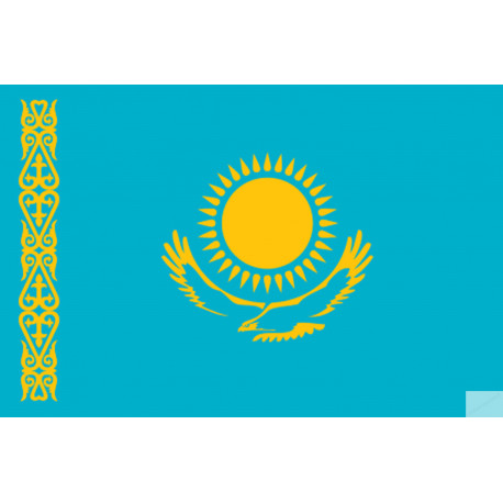 Drapeau Kazakhstan (19.5x13cm) - Autocollant(sticker)